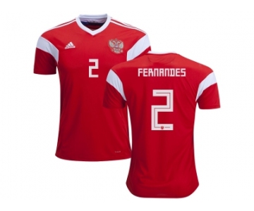 Russia #2 Fernandes Home Soccer Country Jersey