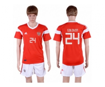 Russia #24 Golovin Home Soccer Country Jersey