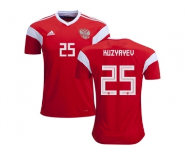 Russia #25 Kuzyayev Home Soccer Country Jersey