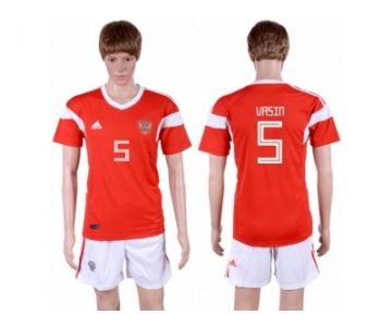 Russia #5 Vasin Home Soccer Country Jersey