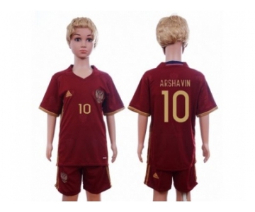 Russia #10 Arshavin Home Kid Soccer Country Jersey