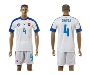 Slovakia #4 Durica Home Soccer Country Jersey