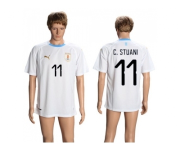 Uruguay #11 C.Stuani Away Soccer Country Jersey