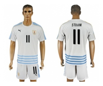 Uruguay #11 Stuani Away Soccer Country Jersey
