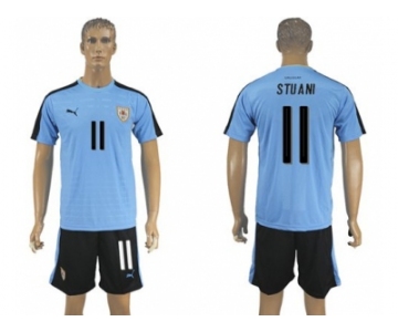 Uruguay #11 Stuani Home Soccer Country Jersey
