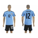 Uruguay #12 Campana Home Soccer Country Jersey