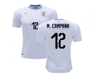 Uruguay #12 M.Campana Away Soccer Country Jersey