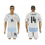 Uruguay #14 Lodeiro Away Soccer Country Jersey