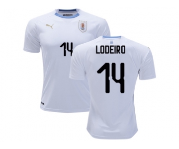 Uruguay #14 Lodeiro Away Soccer Country Jersey