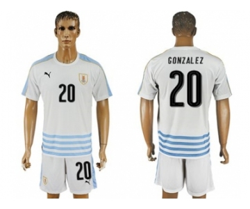 Uruguay #20 Gonzalez Away Soccer Country Jersey