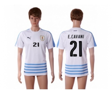 Uruguay #21 E.Cavani Away Soccer Country Jersey