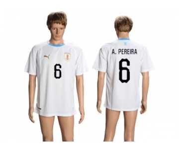 Uruguay #6 A.Pereira Away Soccer Country Jersey