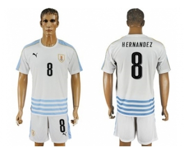 Uruguay #8 Hernandez Away Soccer Country Jersey