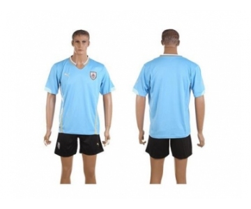 Uruguay Blank Home Soccer Country Jersey1