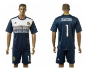 Sweden #1 Isaksson Away Soccer Country Jersey