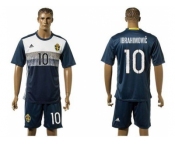 Sweden #10 Ibrahimovic Away Soccer Country Jersey1