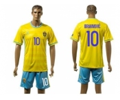 Sweden #10 Ibrahimovic Home Soccer Country Jersey1