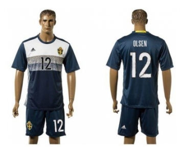 Sweden #12 Olsen Away Soccer Country Jersey