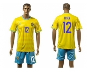 Sweden #12 Olsen Home Soccer Country Jersey1