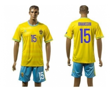 Sweden #15 Johansson Away Soccer Country Jersey1