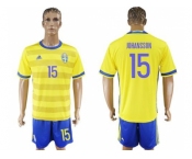 Sweden #15 Johansson Home Soccer Country Jersey