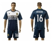 Sweden #16 Svensson Away Soccer Country Jersey