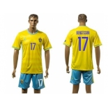 Sweden #17 Bengtsson Home Soccer Country Jersey1
