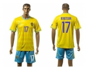 Sweden #17 Bengtsson Home Soccer Country Jersey1