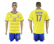 Sweden #17 Bengtsson Home Soccer Country Jersey