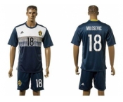 Sweden #18 Milosevic Away Soccer Country Jersey