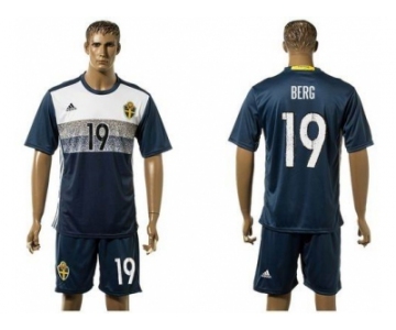 Sweden #19 Berg Away Soccer Country Jersey