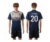 Sweden #20 Toivonen Away Soccer Country Jersey