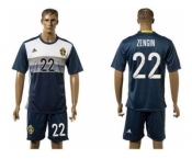 Sweden #22 Zengin Away Soccer Country Jersey