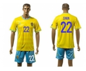 Sweden #22 Zengin Home Soccer Country Jersey1