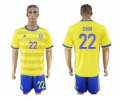 Sweden #22 Zengin Home Soccer Country Jersey