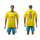 Sweden #8 Oscar Home Soccer Country Jersey1