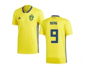 Sweden #9 Berg Home Soccer Country Jersey