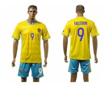 Sweden #9 Kallstrom Home Soccer Country Jersey1