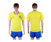 Sweden Blank Home Soccer Country Shorts