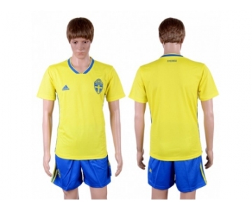 Sweden Blank Home Soccer Country Shorts