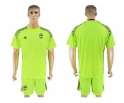 Sweden Blank Shiny Green Goalkeeper Soccer Country Jersey