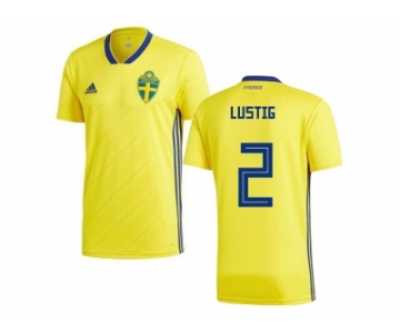 Sweden #2 Lustig Home Kid Soccer Country Jersey