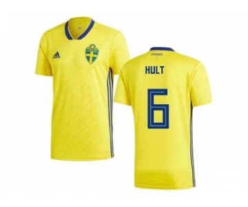 Sweden #6 Hult Home Kid Soccer Country Jersey