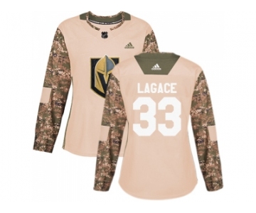 Women Adidas Vegas Golden Knights #33 Maxime Lagace Camo Authentic 2017 Veterans Day Stitched NHL Jersey