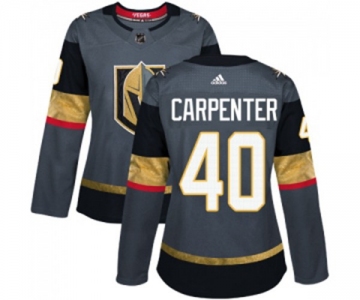 Women Adidas Vegas Golden Knights #40 Ryan Carpenter Authentic Gray Home NHL Jersey