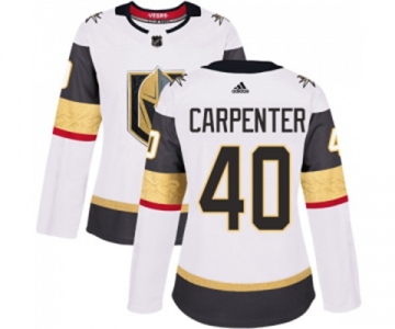 Women Adidas Vegas Golden Knights #40 Ryan Carpenter Authentic White Away NHL Jersey