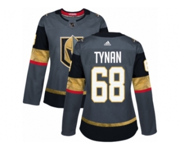 Women Adidas Vegas Golden Knights #68 T.J. Tynan Authentic Gray Home NHL Jersey