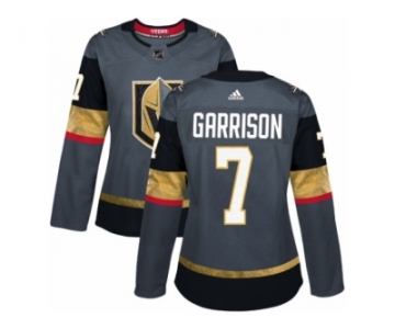 Women Adidas Vegas Golden Knights #7 Jason Garrison Authentic Gray Home NHL Jersey