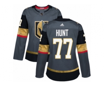 Women Adidas Vegas Golden Knights #77 Brad Hunt Authentic Gray Home NHL Jersey