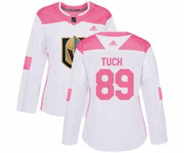Women Adidas Vegas Golden Knights #89 Alex Tuch Authentic White Pink Fashion NHL Jersey